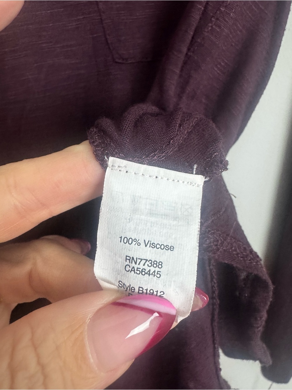 MADEWELL | Slouchy Lightweight Long-Sleeve Scoop Neck Top in Plum Women’s Size S - Picture 6 of 7